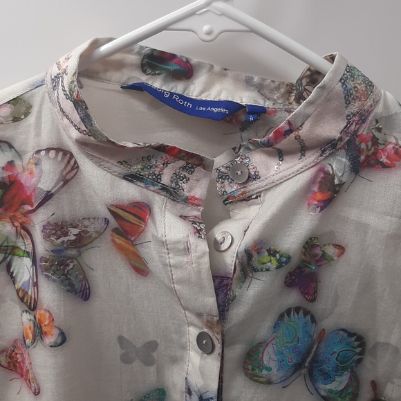 Georg Roth Los Angeles Butterfly Popover Tunic Small - Picture 7 of 11